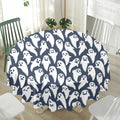 Halloween Ghost Pattern Print Waterproof Round Tablecloth