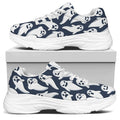 Halloween Ghost Pattern Print White Chunky Shoes