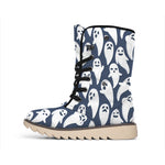 Halloween Ghost Pattern Print Winter Boots