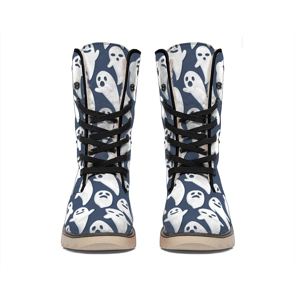 Halloween Ghost Pattern Print Winter Boots