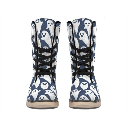 Halloween Ghost Pattern Print Winter Boots