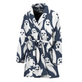 Halloween Ghost Pattern Print Women's Bathrobe