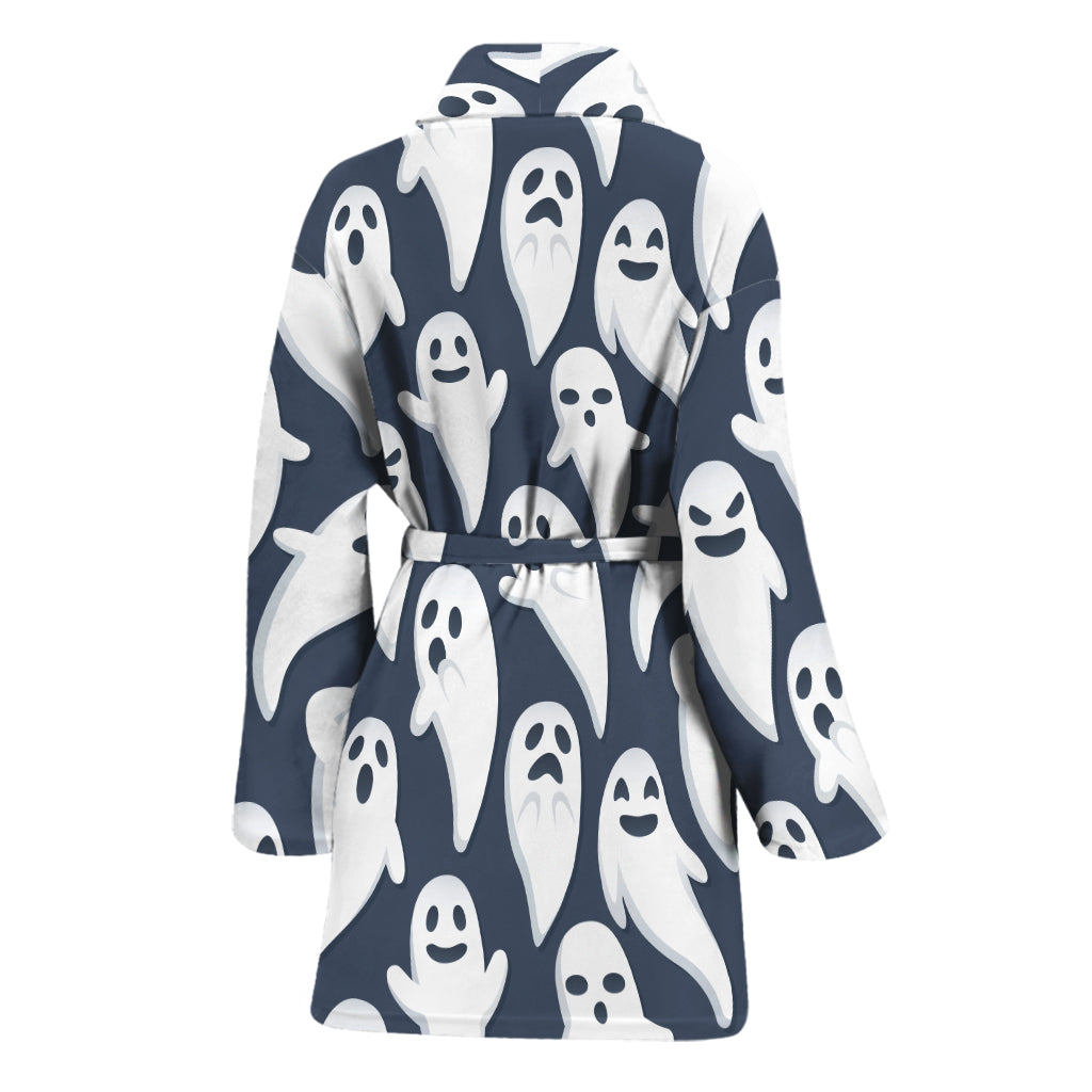 Halloween Ghost Pattern Print Women's Bathrobe