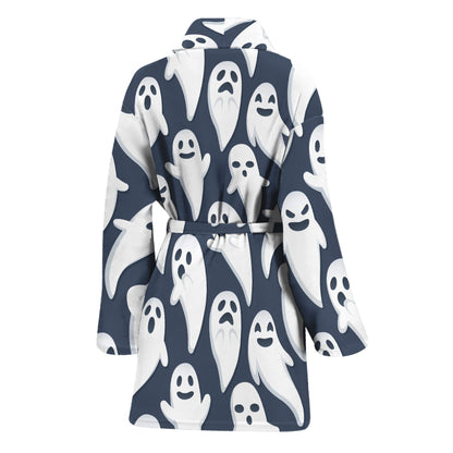 Halloween Ghost Pattern Print Women's Bathrobe