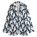 Halloween Ghost Pattern Print Women's Blazer