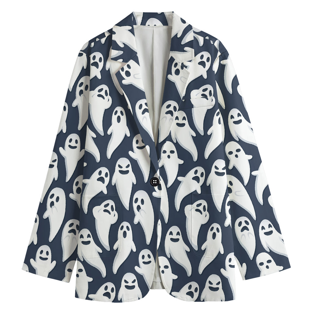 Halloween Ghost Pattern Print Women's Blazer