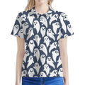 Halloween Ghost Pattern Print Women's Polo Shirt