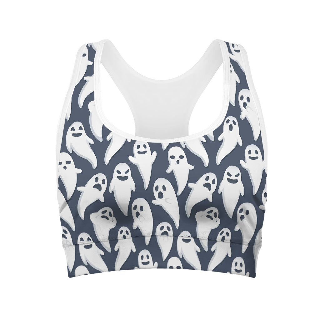 Halloween Ghost Pattern Print Women's Sports Bra