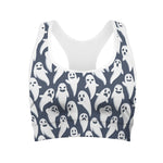 Halloween Ghost Pattern Print Women's Sports Bra