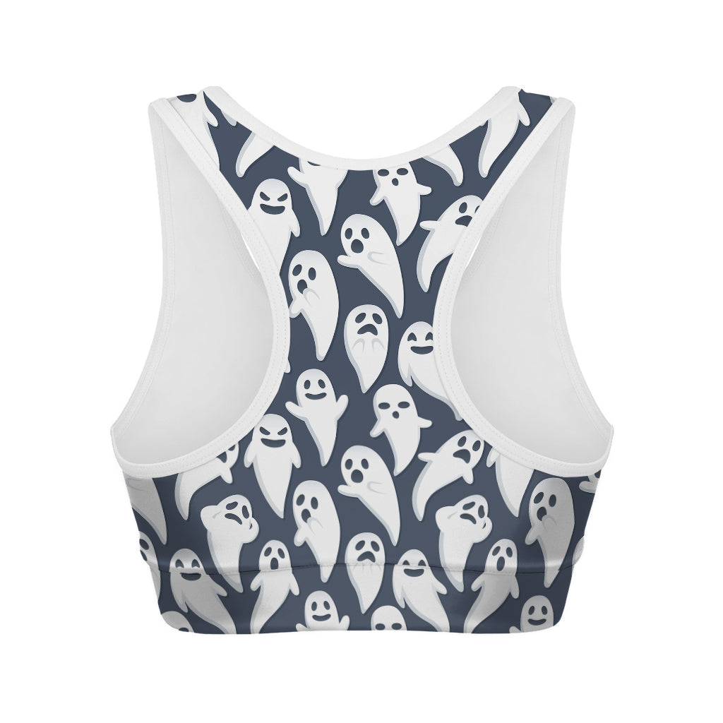 Halloween Ghost Pattern Print Women's Sports Bra