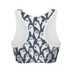 Halloween Ghost Pattern Print Women's Sports Bra