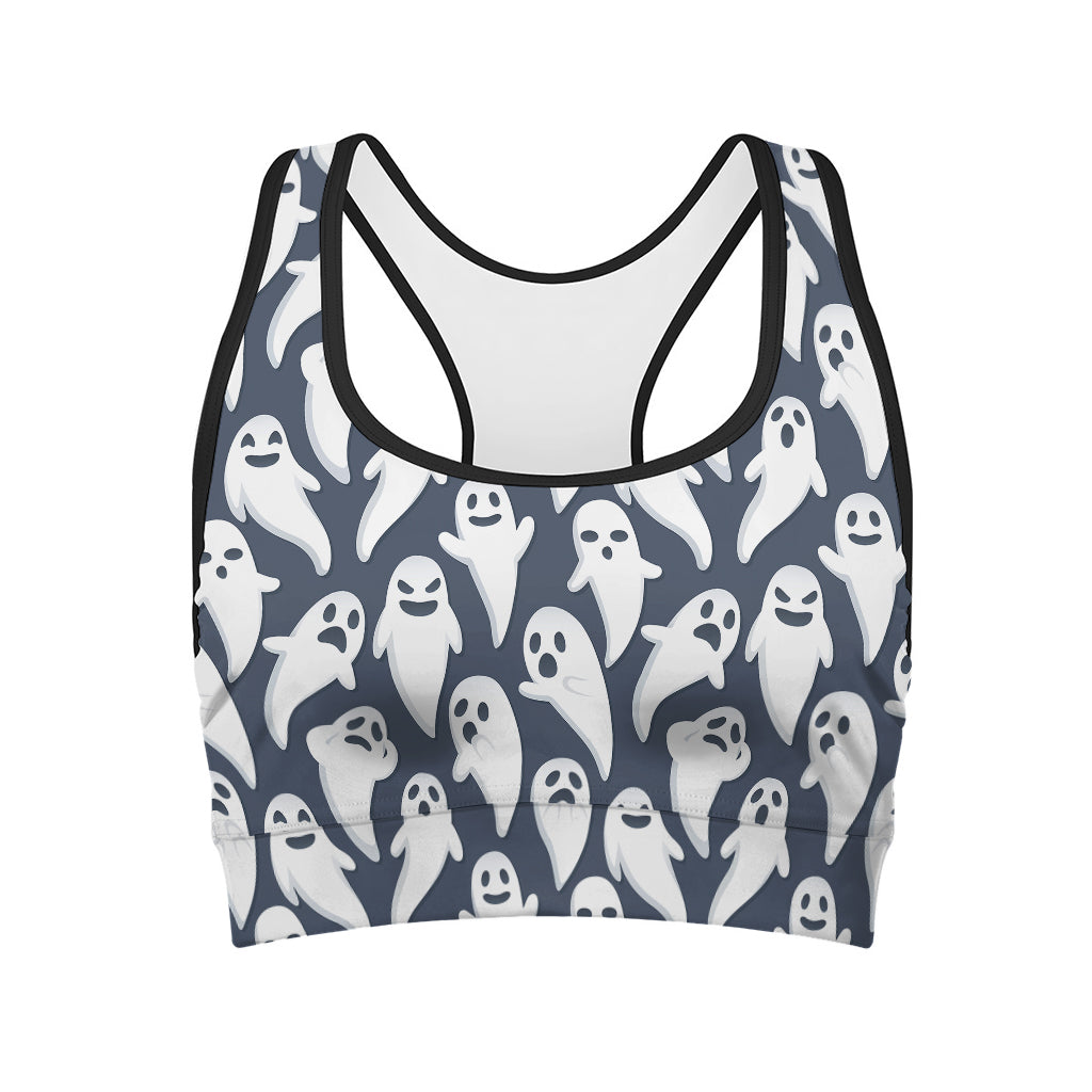 Halloween Ghost Pattern Print Women's Sports Bra