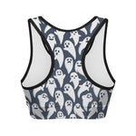 Halloween Ghost Pattern Print Women's Sports Bra