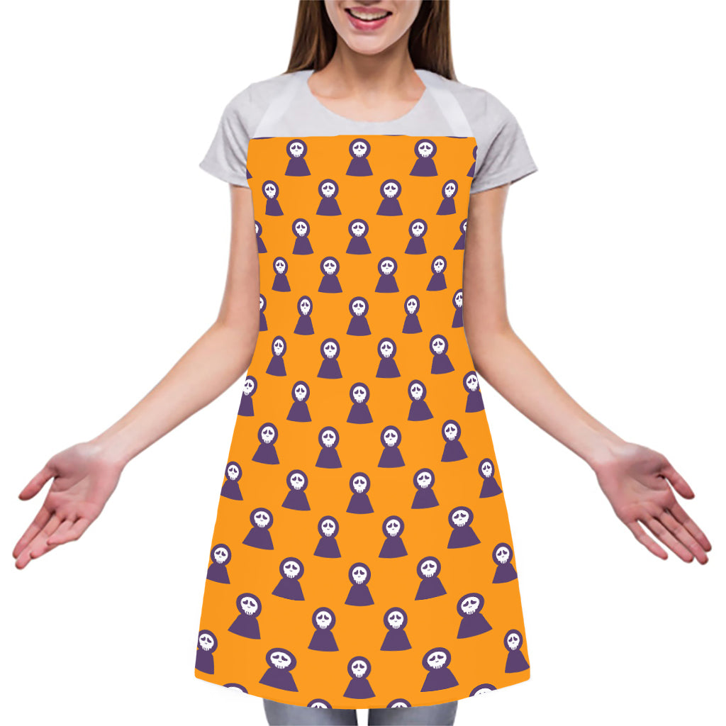 Halloween Grim Reaper Pattern Print Adjustable Apron