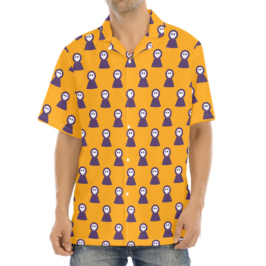 Halloween Grim Reaper Pattern Print Aloha Shirt