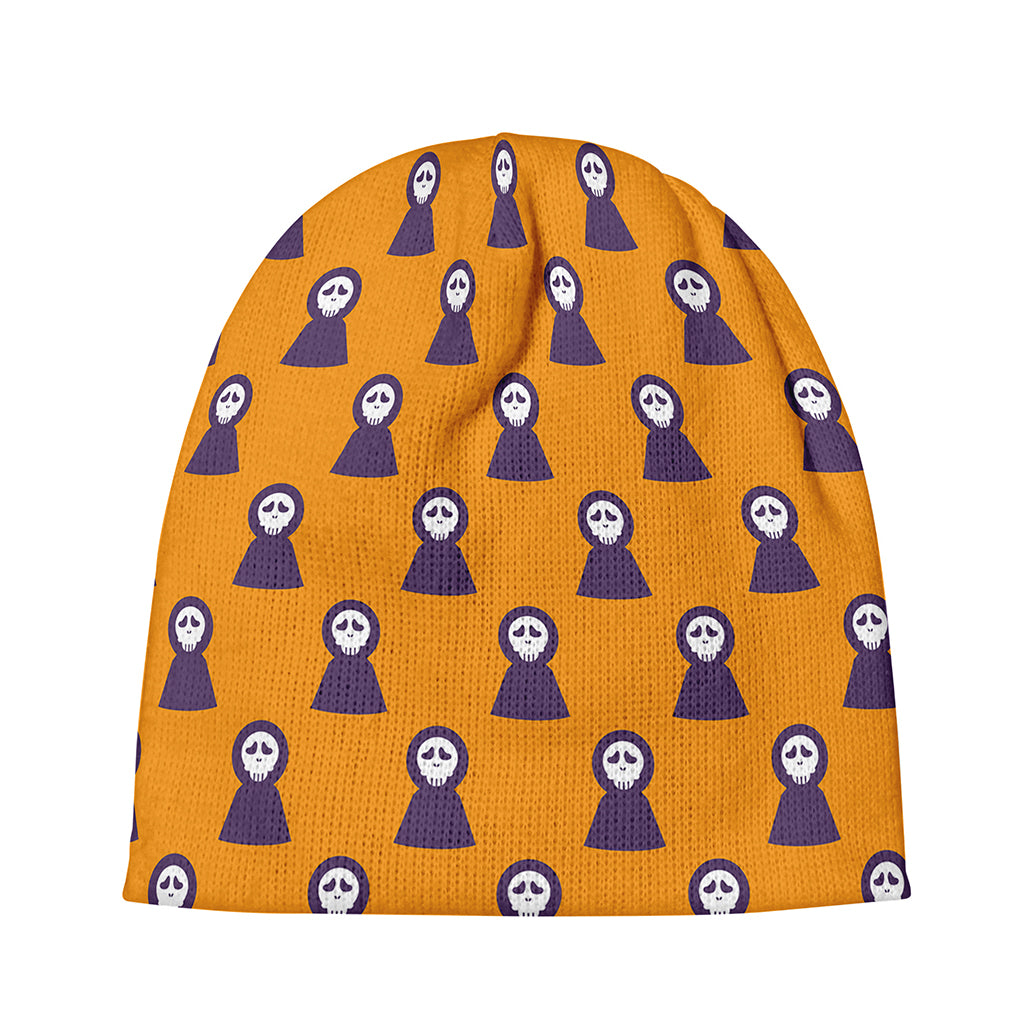 Halloween Grim Reaper Pattern Print Beanie