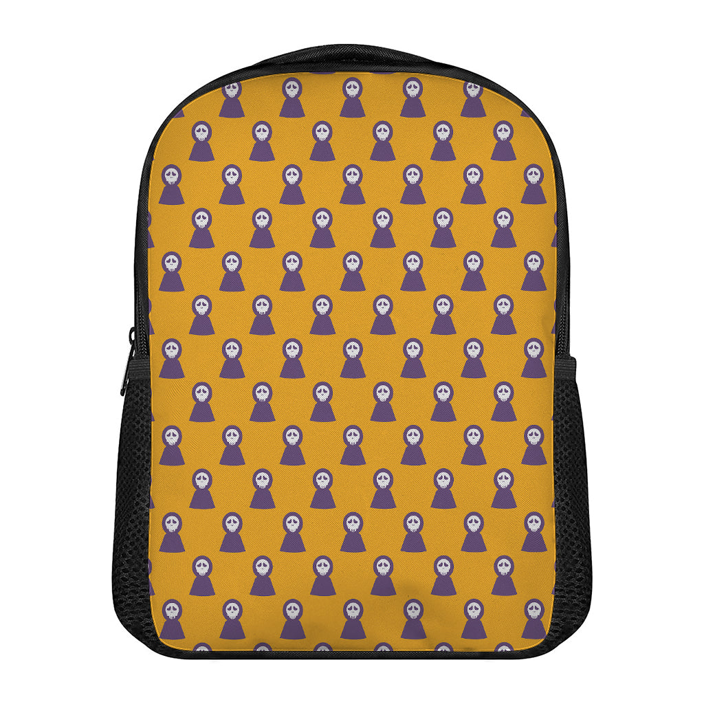 Halloween Grim Reaper Pattern Print Casual Backpack