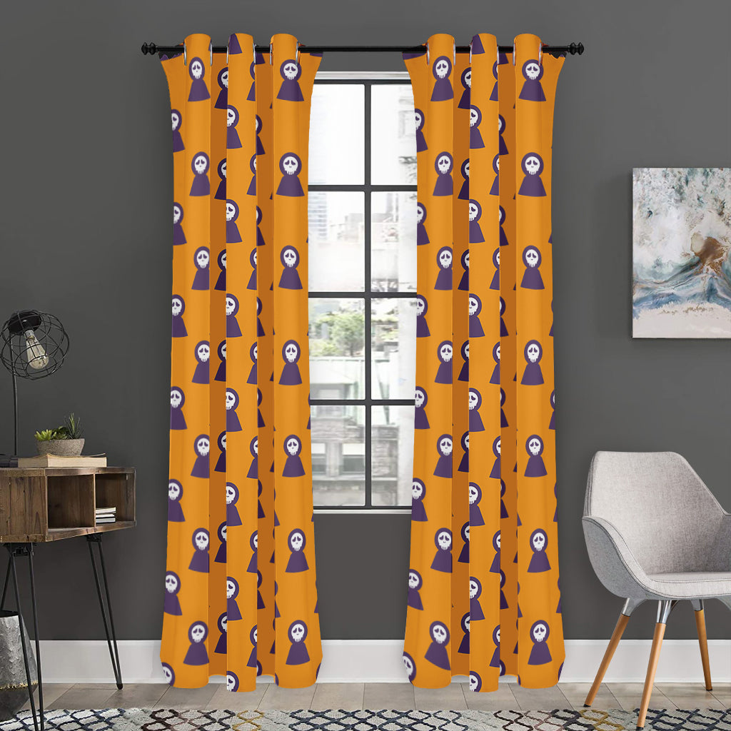 Halloween Grim Reaper Pattern Print Curtain
