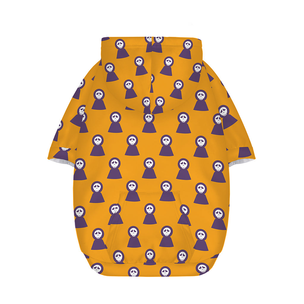 Halloween Grim Reaper Pattern Print Dog Zip Up Hoodie