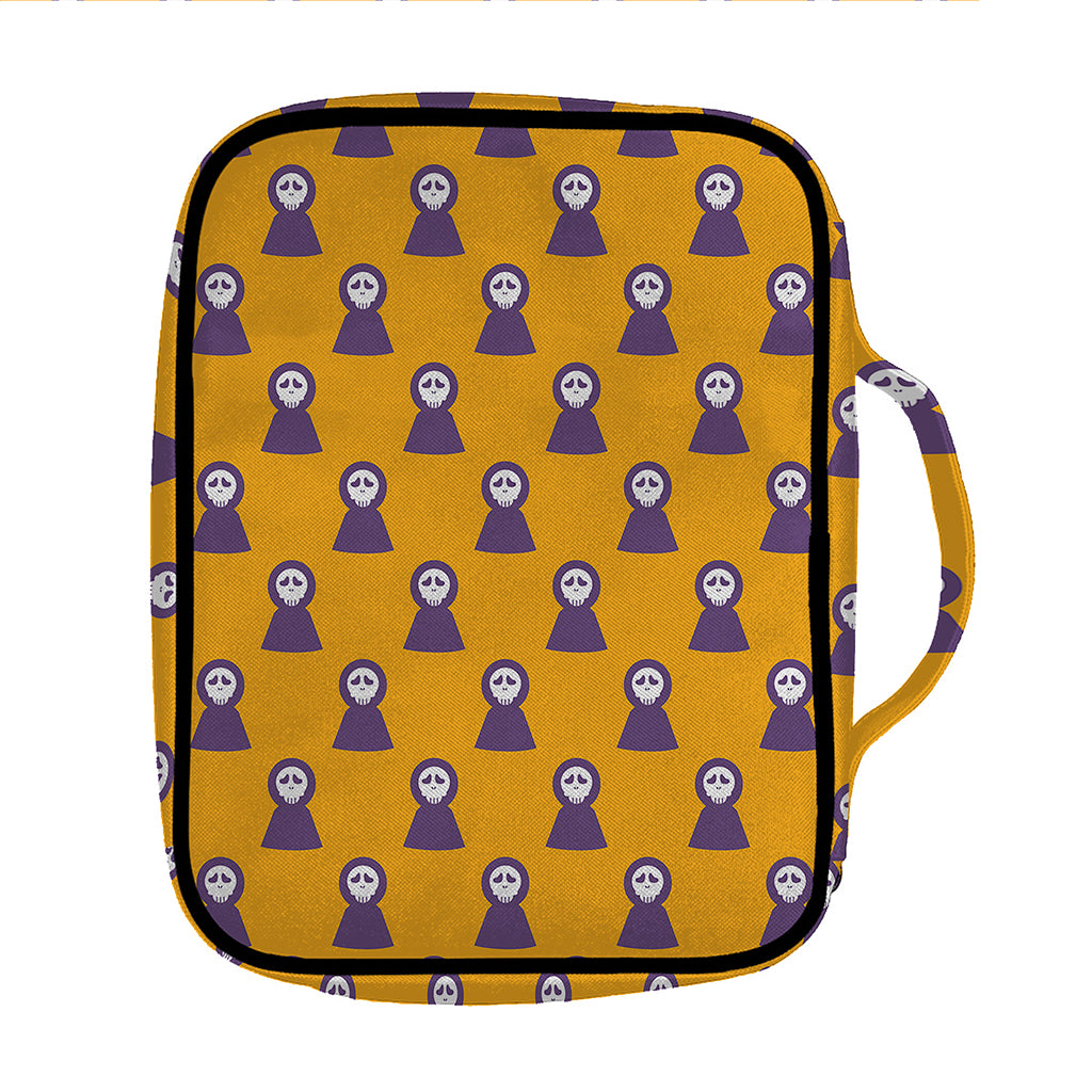 Halloween Grim Reaper Pattern Print Front Pocket Bible Bag