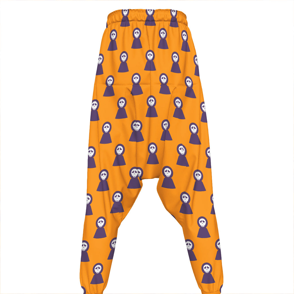 Halloween Grim Reaper Pattern Print Hammer Pants