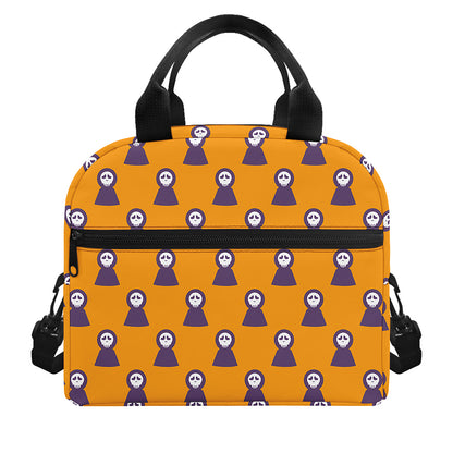 Halloween Grim Reaper Pattern Print Insulated Lunch Bag