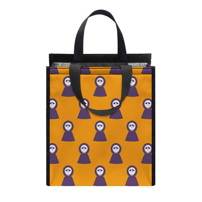 Halloween Grim Reaper Pattern Print Insulated Lunch Tote