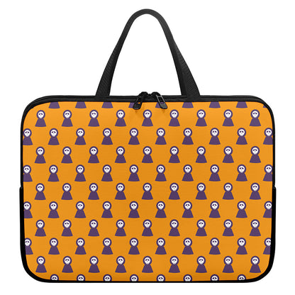 Halloween Grim Reaper Pattern Print Laptop Sleeve With Handle