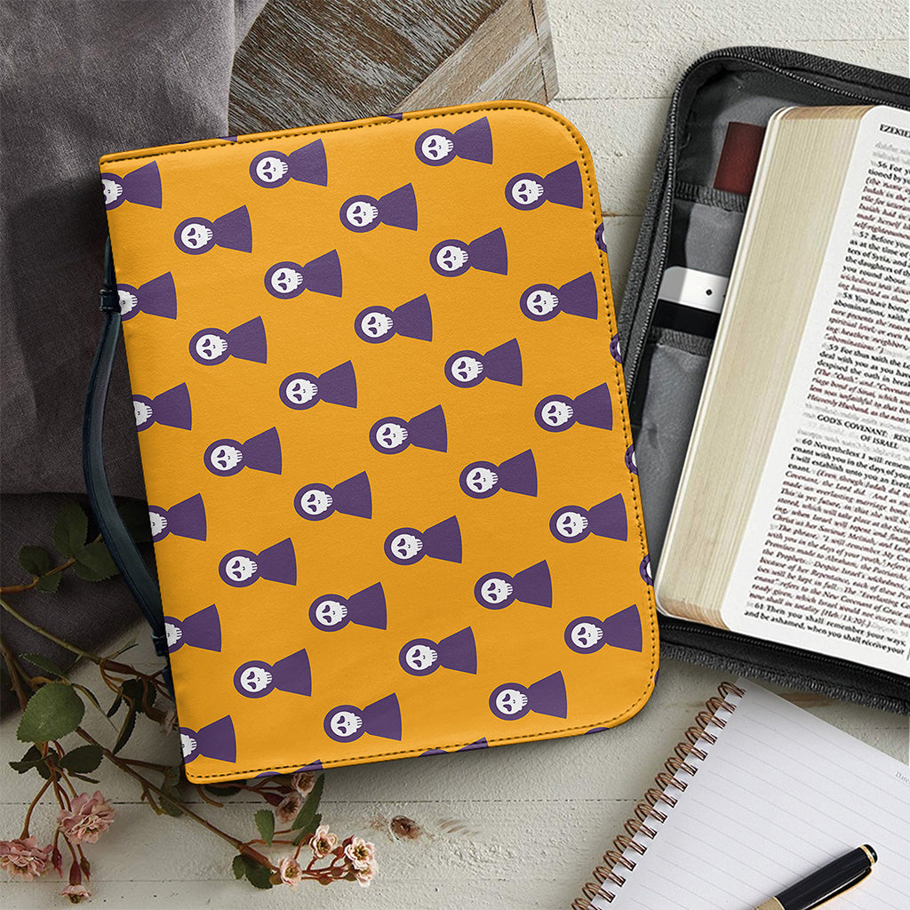 Halloween Grim Reaper Pattern Print Leather Bible Cover