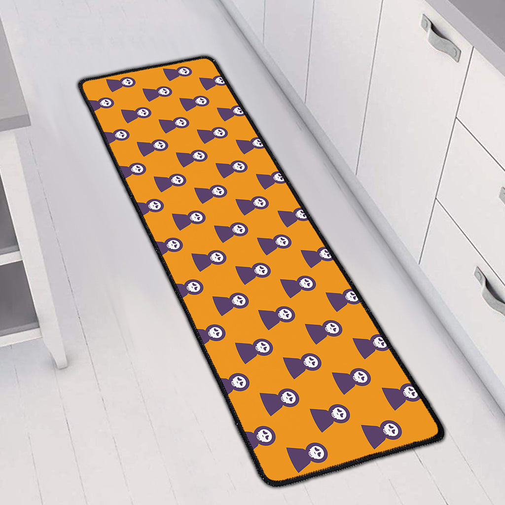 Halloween Grim Reaper Pattern Print Long Kitchen Mat