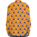 Halloween Grim Reaper Pattern Print Long Sleeve Baseball Jersey
