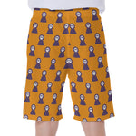 Halloween Grim Reaper Pattern Print Men's Beach Shorts