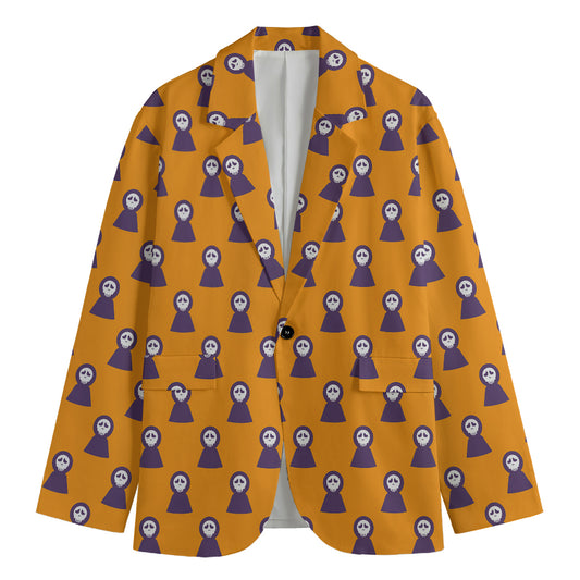Halloween Grim Reaper Pattern Print Men's Blazer