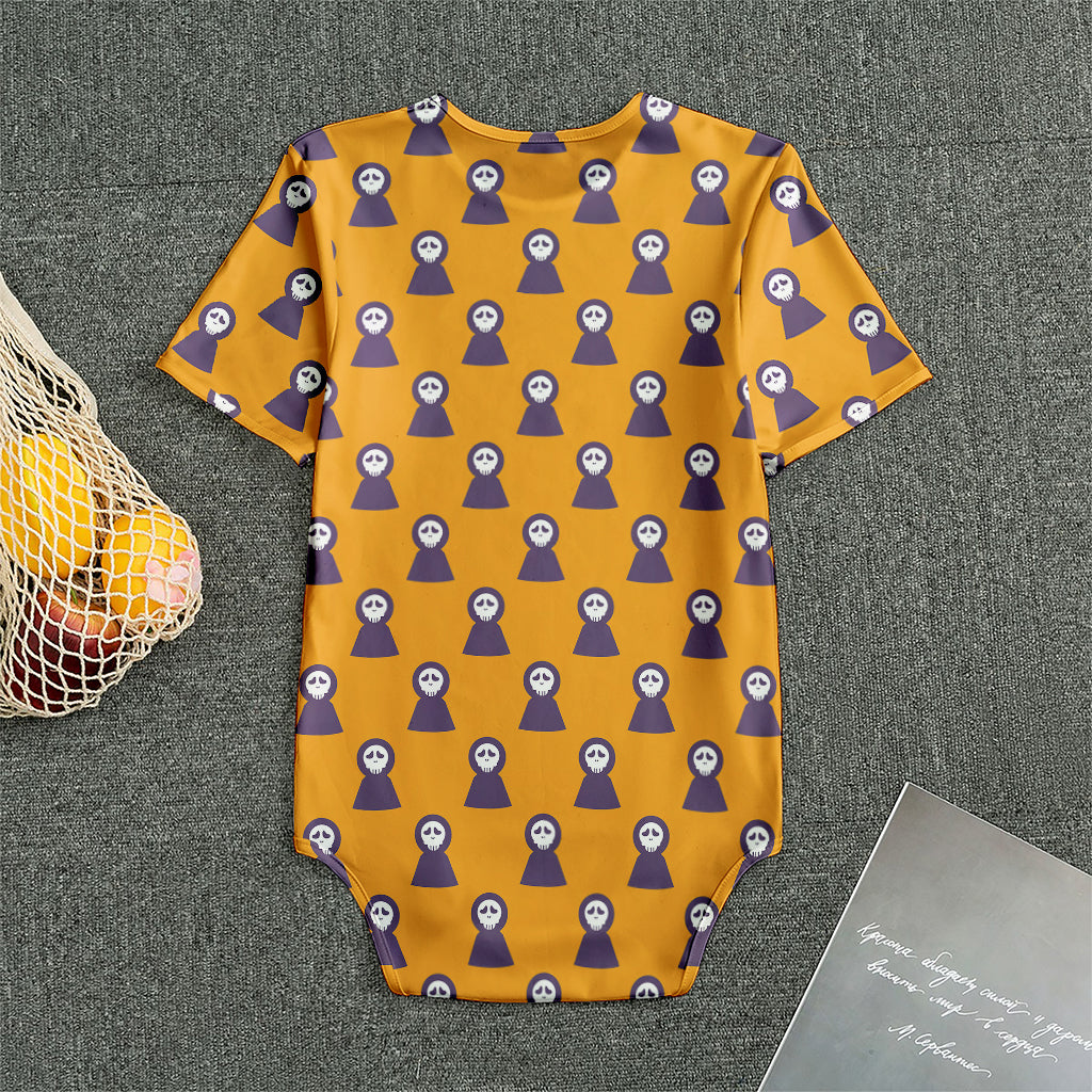 Halloween Grim Reaper Pattern Print Men's Bodysuit