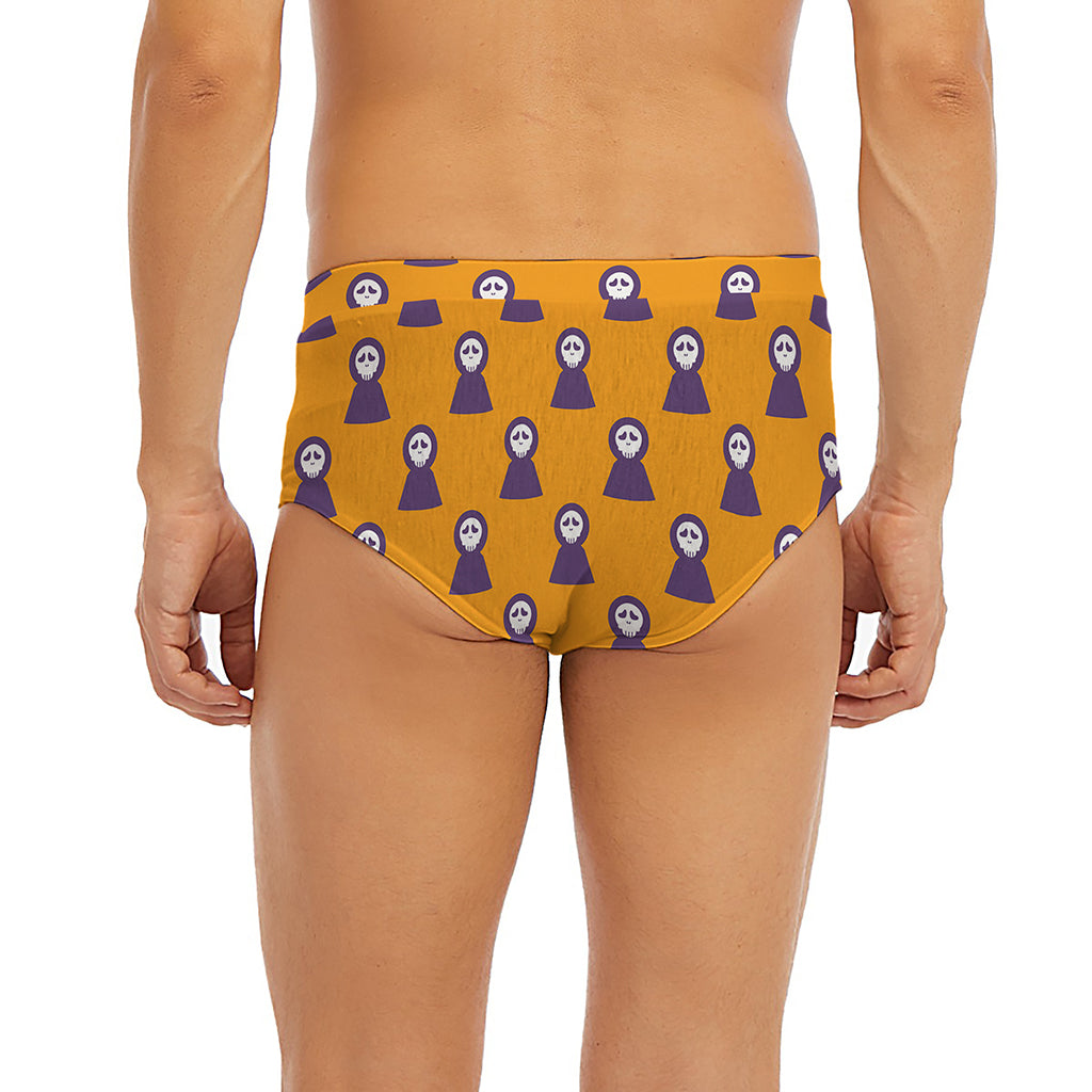 Halloween Grim Reaper Pattern Print Men's Briefs