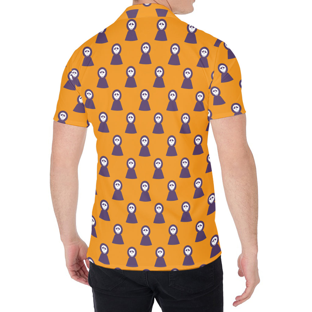 Halloween Grim Reaper Pattern Print Men's Shirt