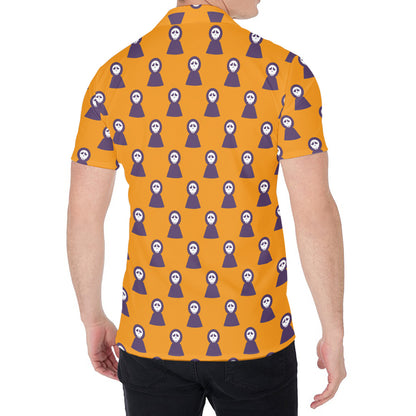 Halloween Grim Reaper Pattern Print Men's Shirt