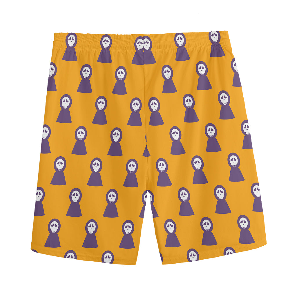 Halloween Grim Reaper Pattern Print Men's Sports Shorts