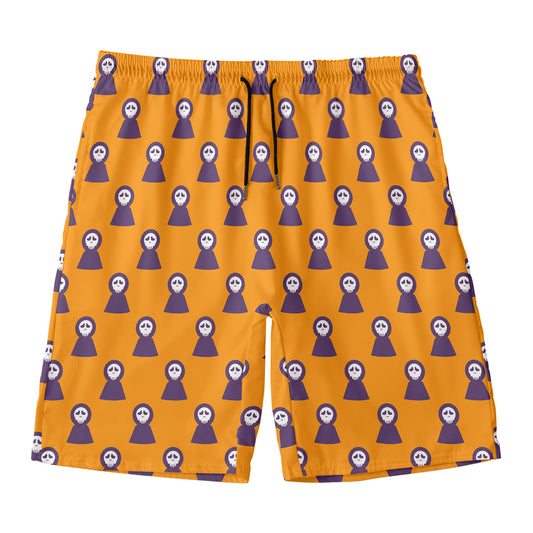 Halloween Grim Reaper Pattern Print Men's Swim Trunks