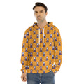 Halloween Grim Reaper Pattern Print Men's Velvet Pullover Hoodie