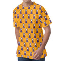 Halloween Grim Reaper Pattern Print Men's Velvet T-Shirt