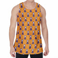 Halloween Grim Reaper Pattern Print Men's Velvet Tank Top