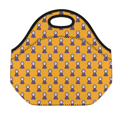 Halloween Grim Reaper Pattern Print Neoprene Lunch Bag