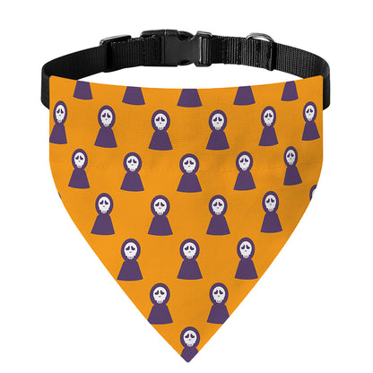 Halloween Grim Reaper Pattern Print Over The Collar Dog Bandana