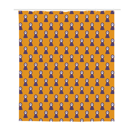 Halloween Grim Reaper Pattern Print Polyester Shower Curtain