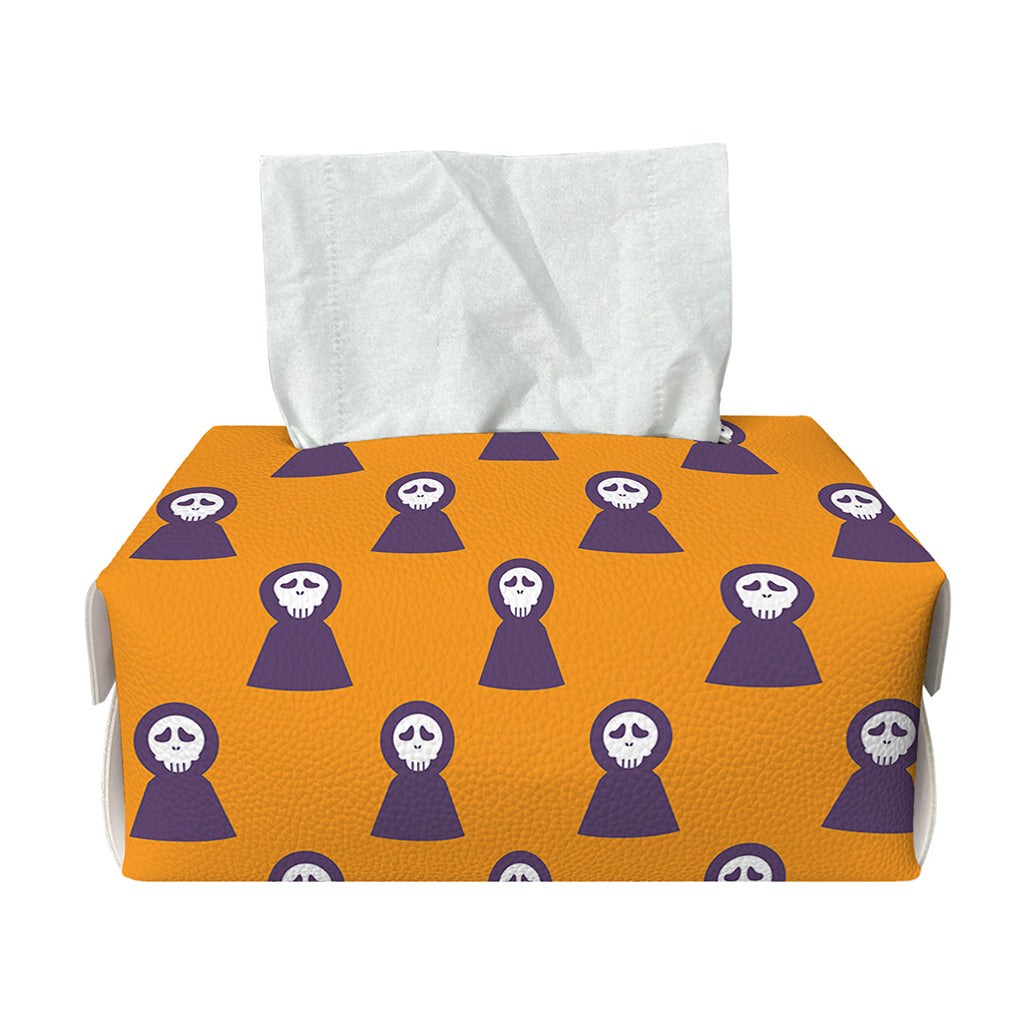 Halloween Grim Reaper Pattern Print Rectangle Tissue Box Cover