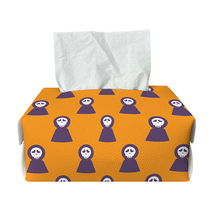 Halloween Grim Reaper Pattern Print Rectangle Tissue Box Cover