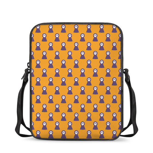 Halloween Grim Reaper Pattern Print Rectangular Crossbody Bag
