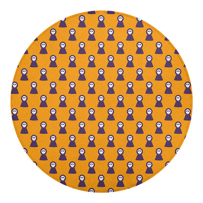 Halloween Grim Reaper Pattern Print Round Blanket