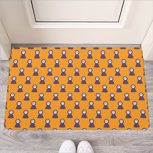 Halloween Grim Reaper Pattern Print Rubber Doormat